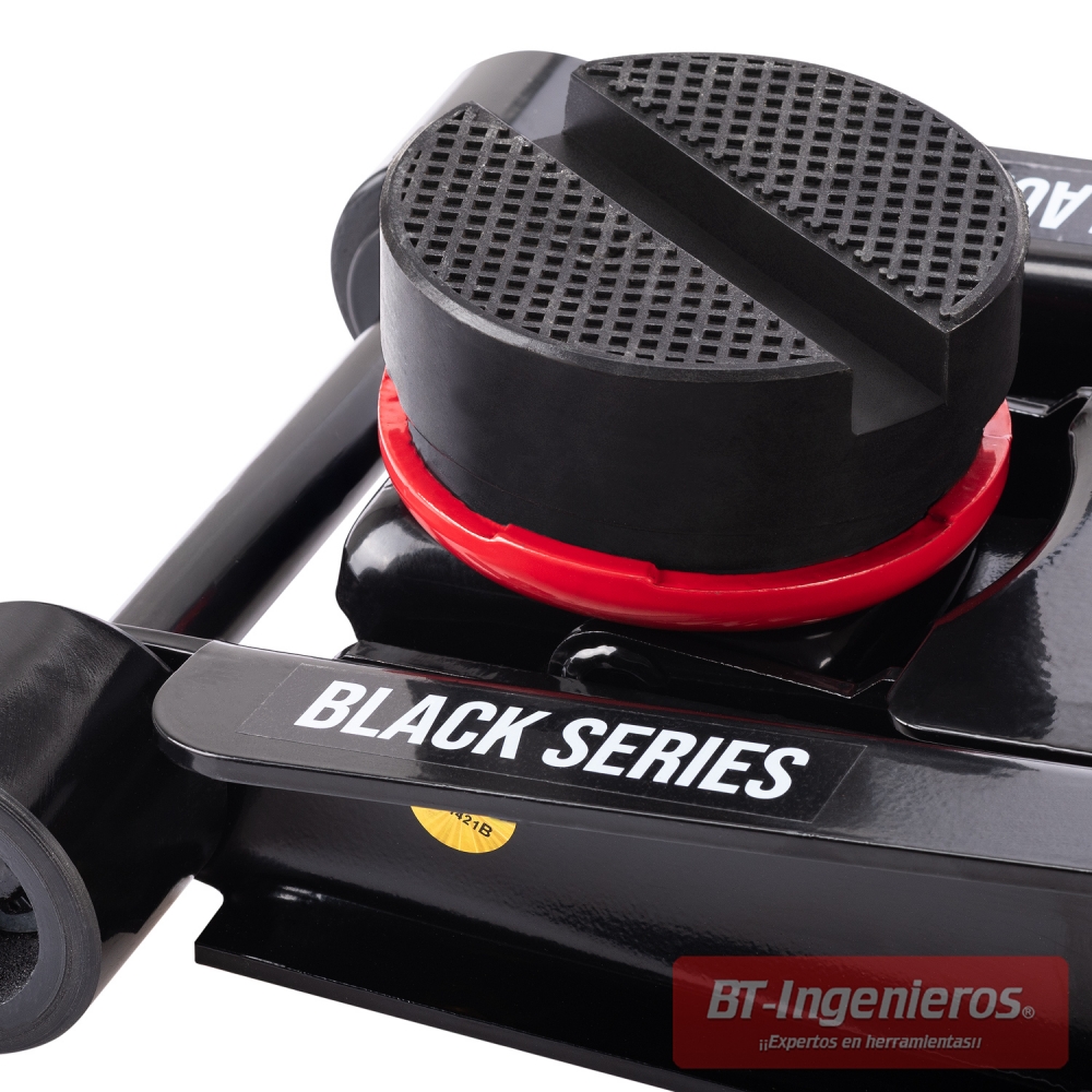 Taco de goma con ranura incluido en el gato hidráulico Piramide Black Series