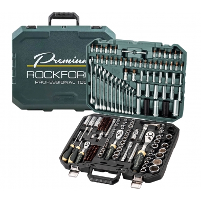 Maletín Rockforce profesional 216 piezas abierto completo