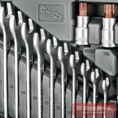 Llaves combinadas métricas 8 a 22 mm del maletín Rockforce Premium