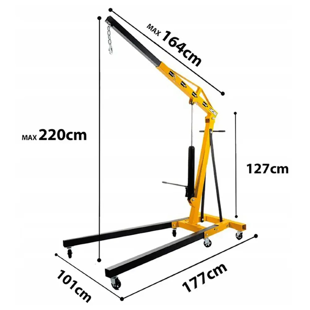 JCB dimensiones de la grúa hidráulica de taller 2T 220 cm