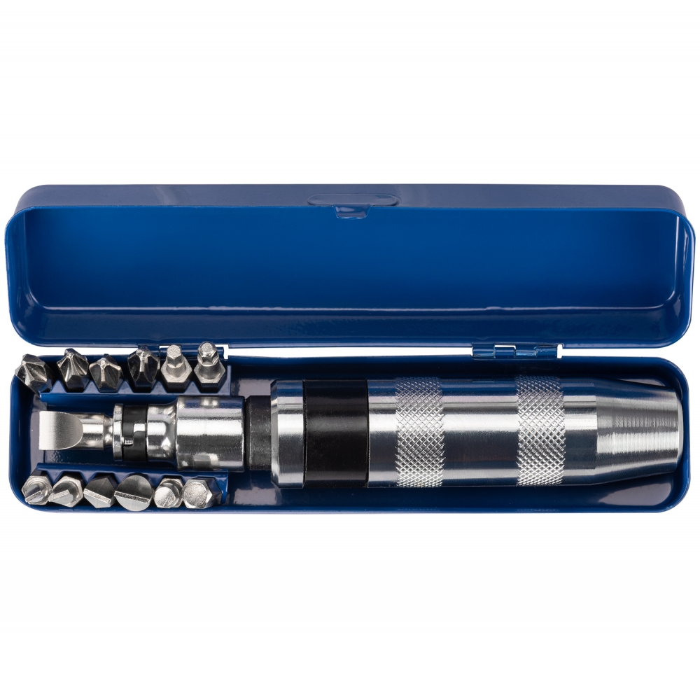 Destornillador de impacto reversible 1/2 con puntas 5/16 en estuche metálico