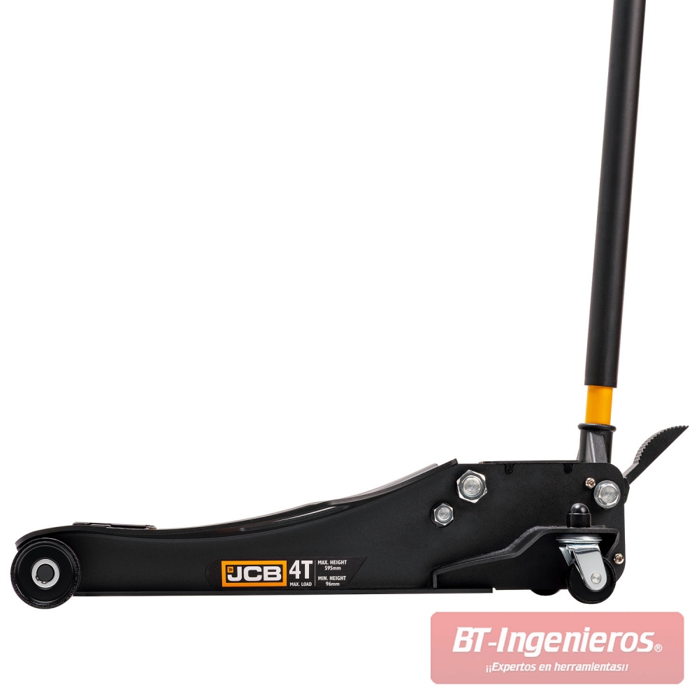 JCB detalle del gato hidráulico 4T con pedal trasero y perfil bajo