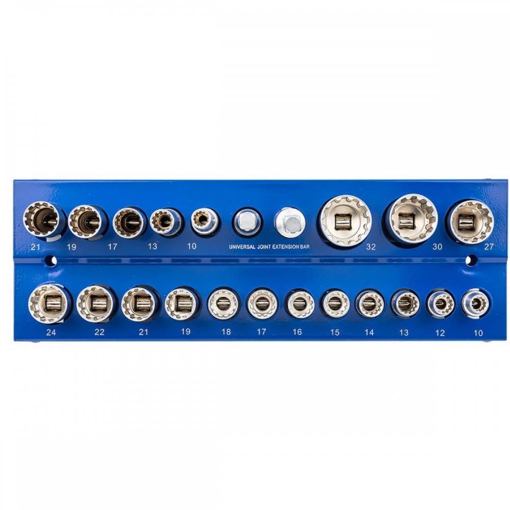 Juego profesional de vasos spline cortos y largos Scheppach CrV