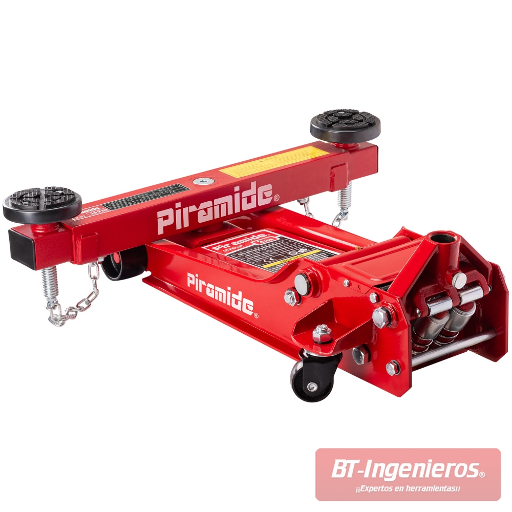 Gato hidráulico perfil bajo 3 toneladas Piramide con chasis reforzado