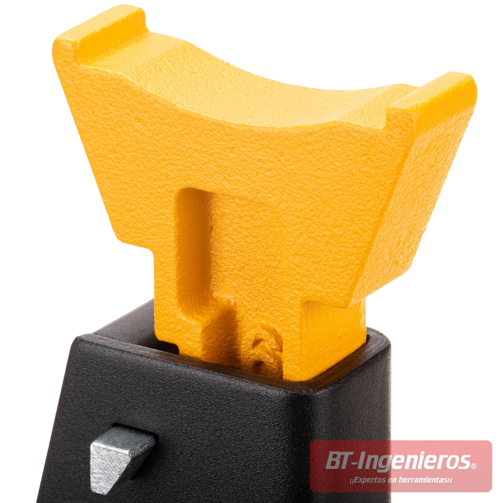 Apoyo superior amarillo del caballete JCB con cuna para punto de apoyo del vehículo