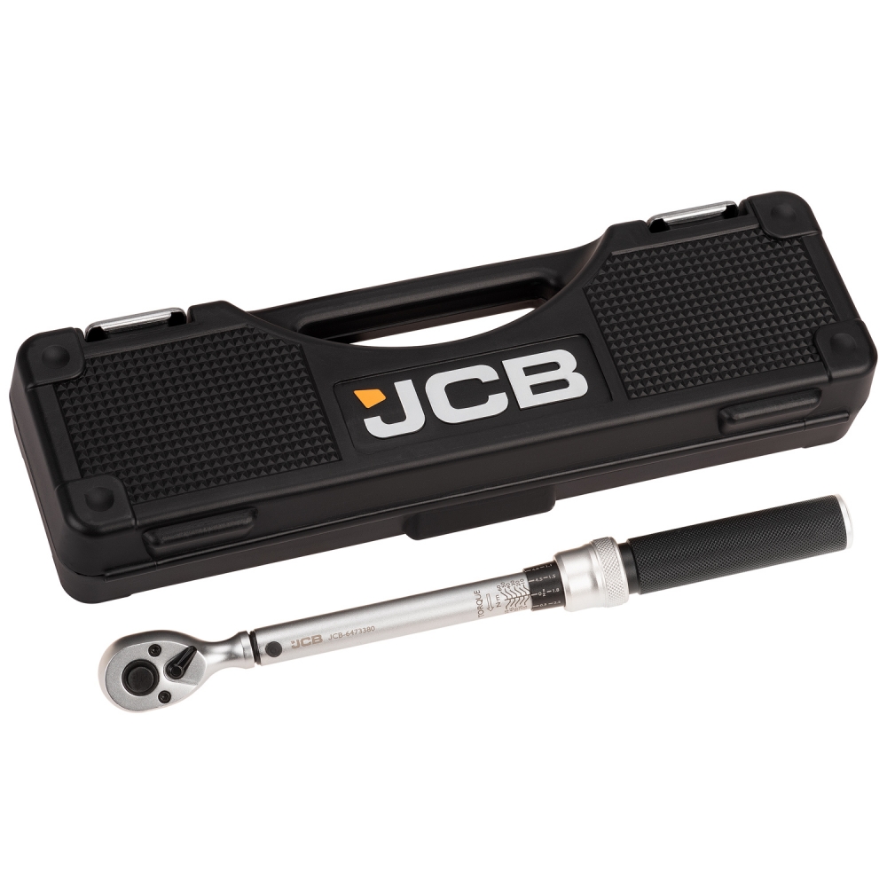 Llave dinamométrica JCB 3/8 10–60 Nm con maletín rígido profesional.