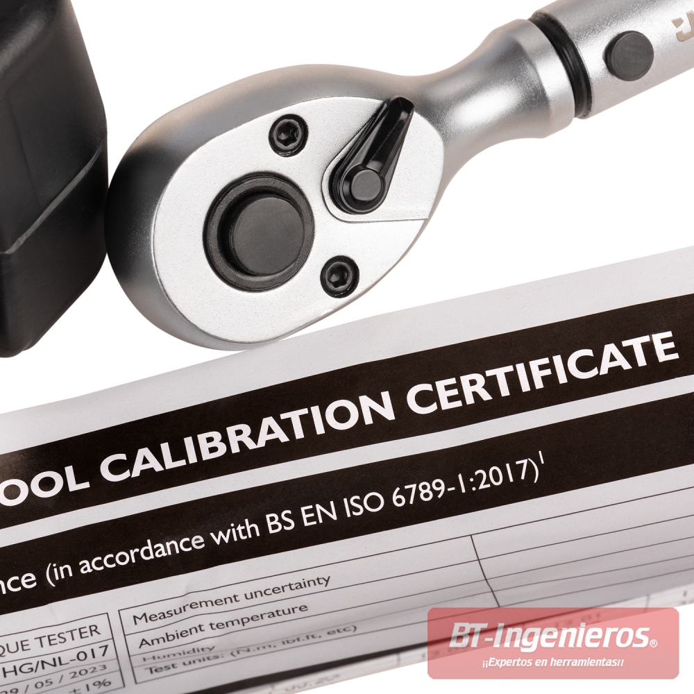 Cabeza de llave dinamométrica JCB 3/8 con certificado de calibración ISO 6789.