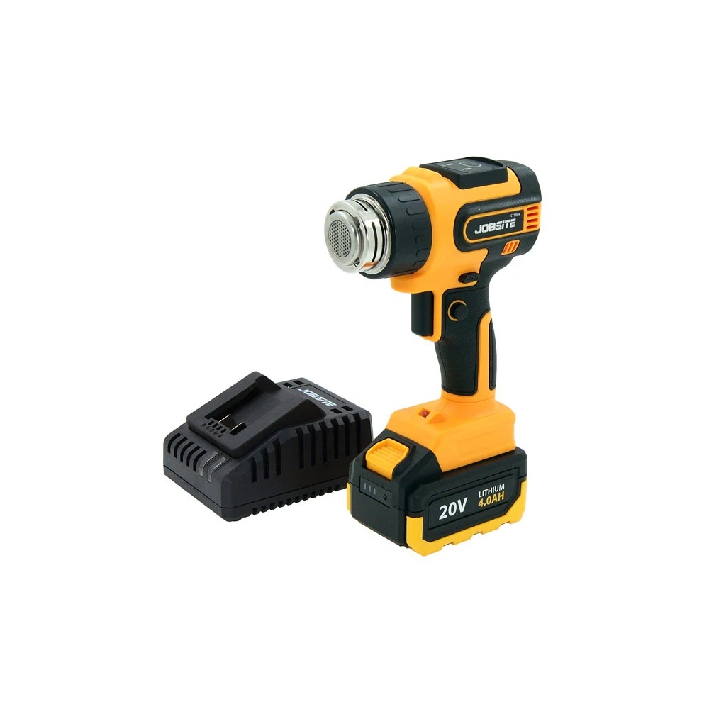 Decapador de aire caliente Jobsite 20V con batería Li-ion 4Ah y cargador rápido.