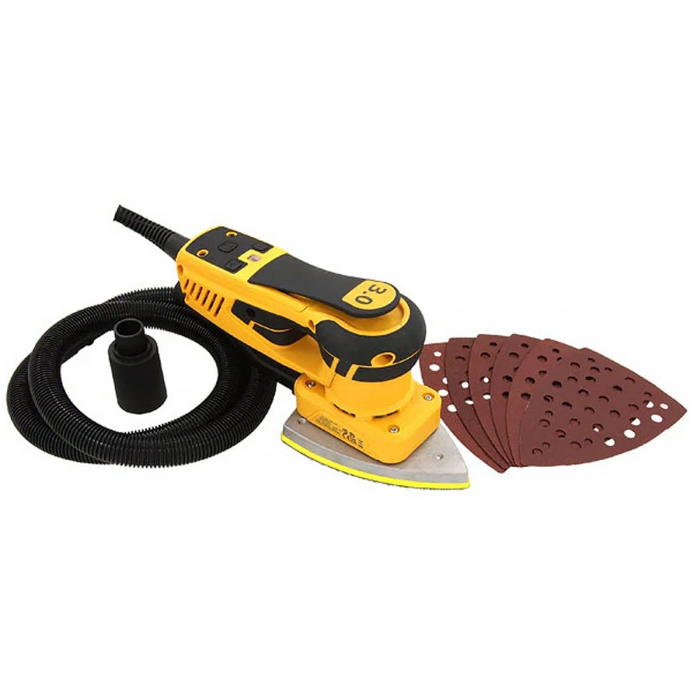 Lijadora triangular delta 350W con tubo de aspiración y adaptador para extracción de polvo