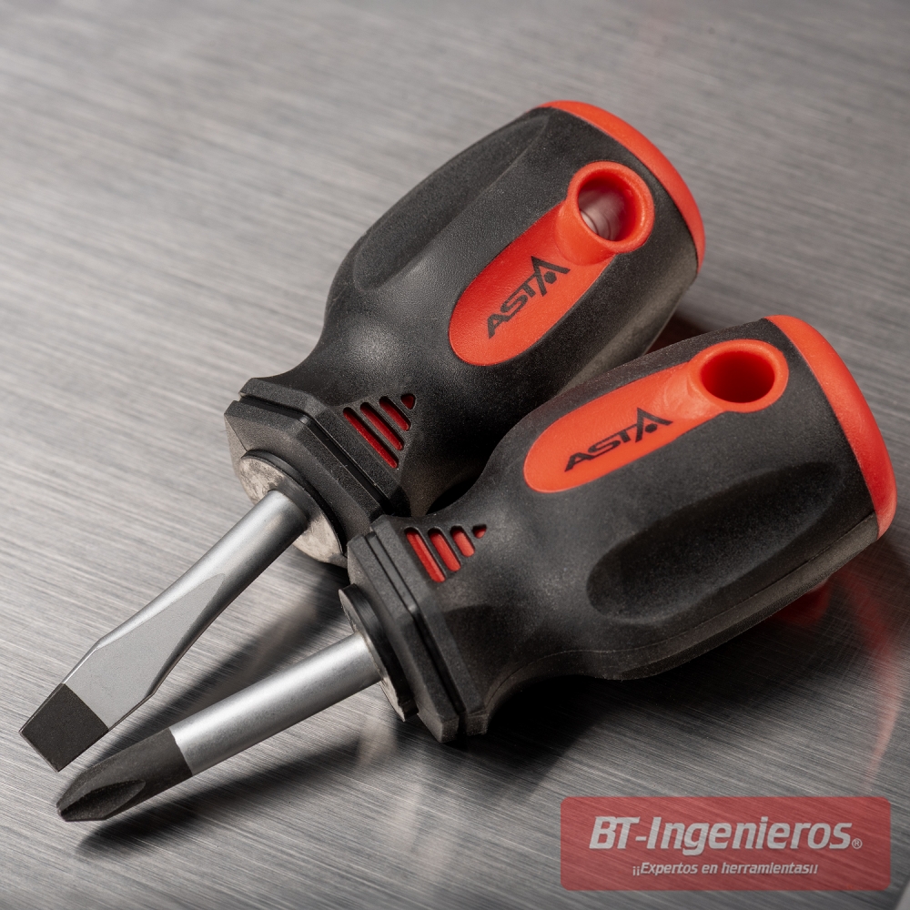 Destornilladores ASTA de mango corto y largo, modelos planos y Phillips