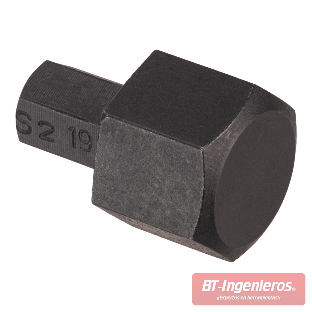 Punta hexagonal de impacto H19 fabricada en acero S2 endurecido con acabado fosfatado negro
