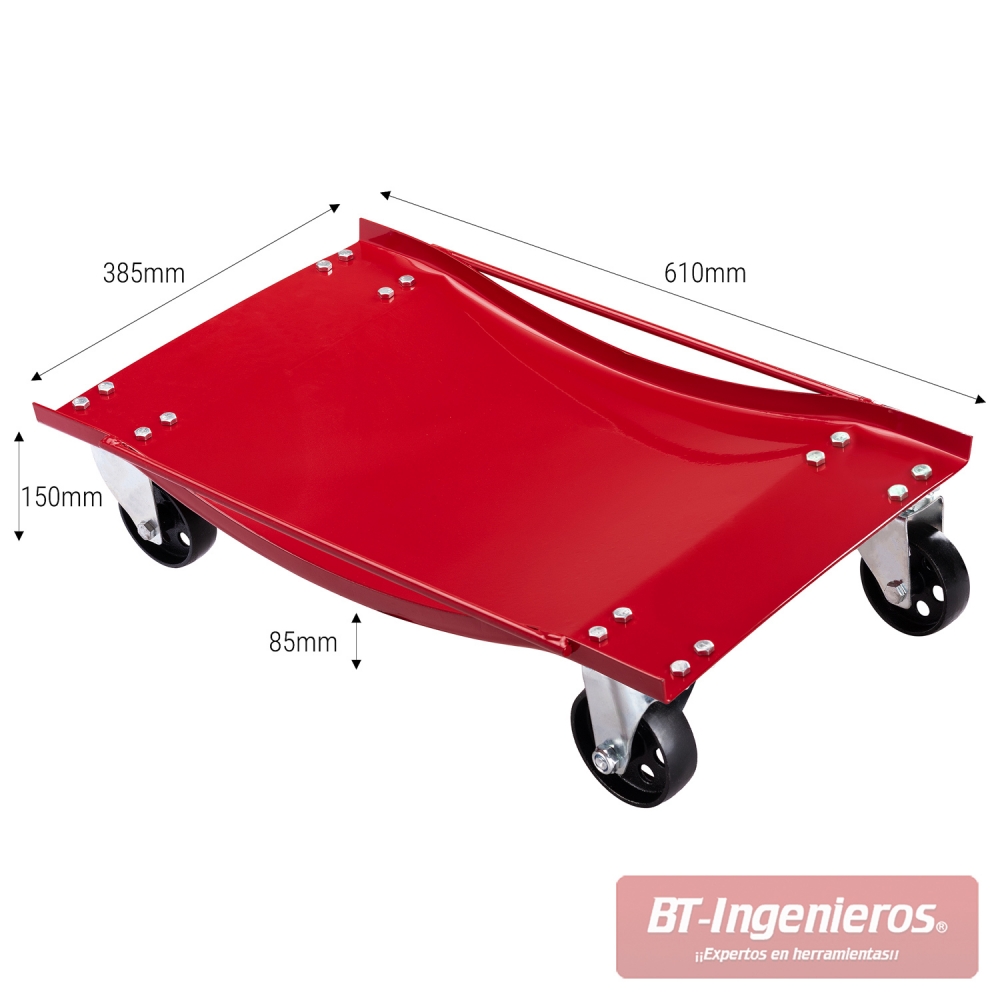 plataforma rodante para coche con medidas 610 x 385 mm