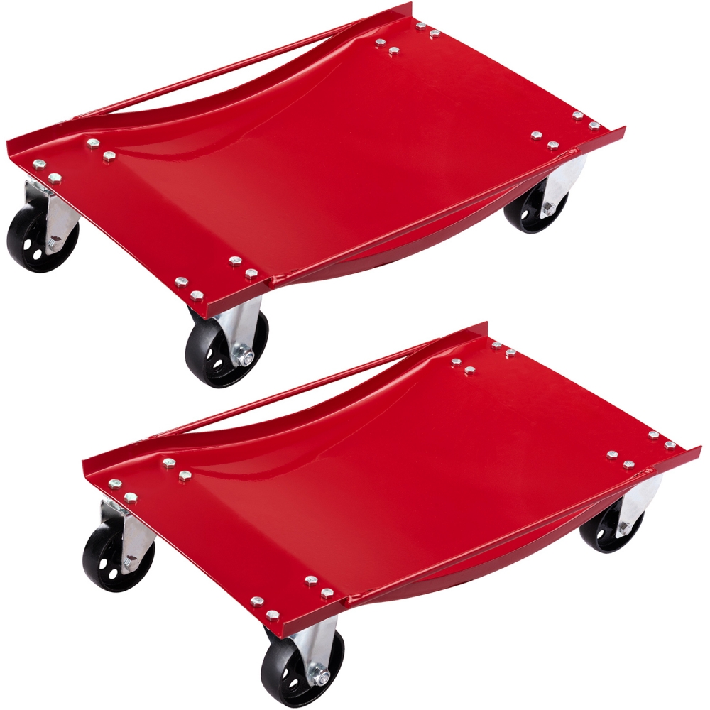 par de plataformas rodantes para mover coche en taller