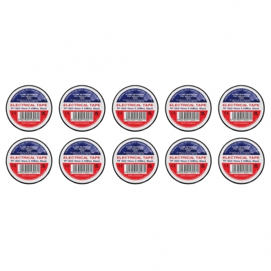 rollos de cinta aislante eléctrica negra de PVC para cableado