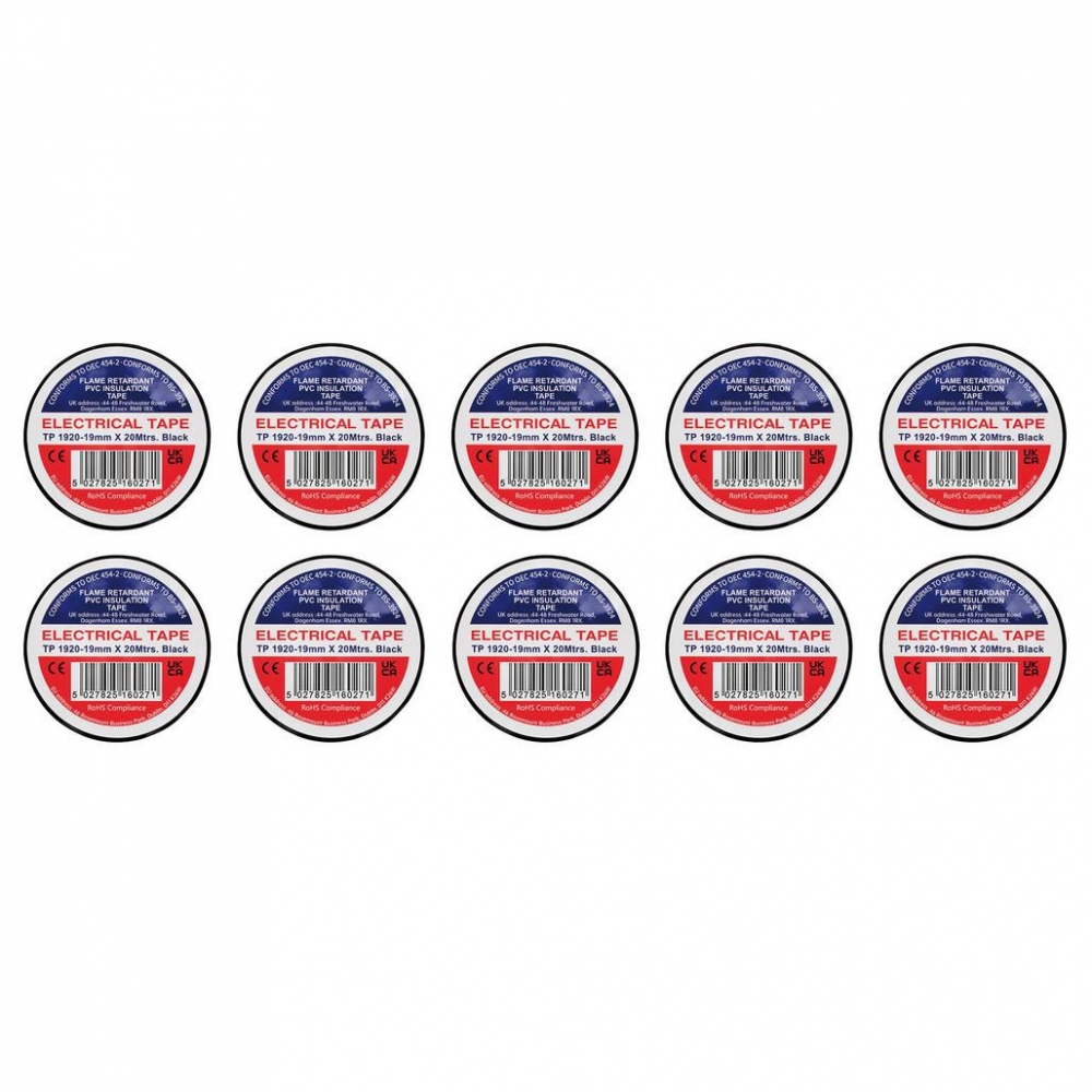 rollos de cinta aislante eléctrica negra de PVC para cableado