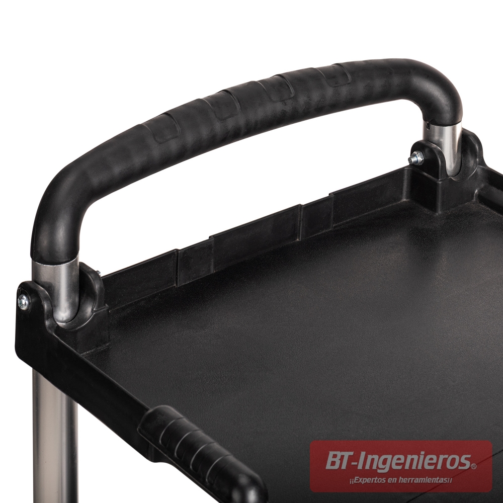 Asa de transporte robusta con marcas que mejoran el agarre.