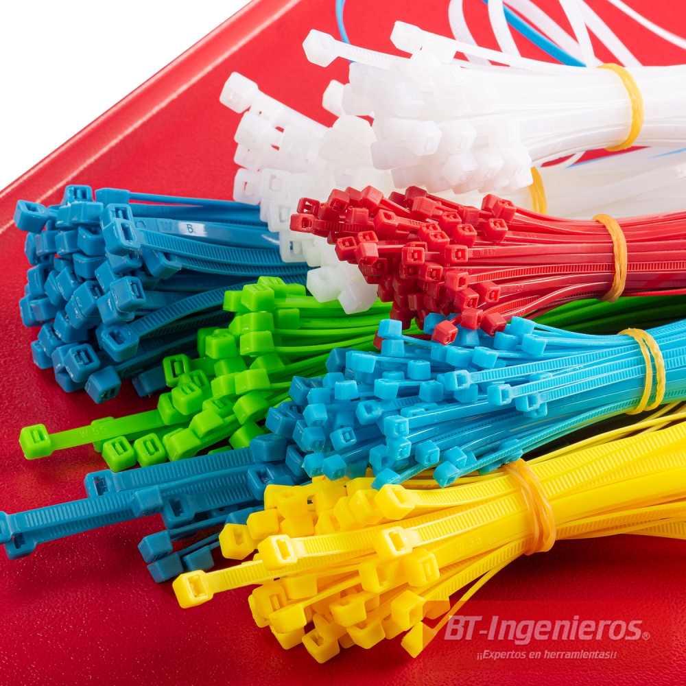 Bridas sujetacables de colores en diferentes tamaños