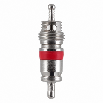 Obús de válvula industrial EM VG12 VG8 latón niquelado con junta teflón y largo 27 mm.
