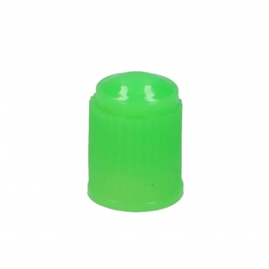 Tapones para válvula de plástico. Color verde.