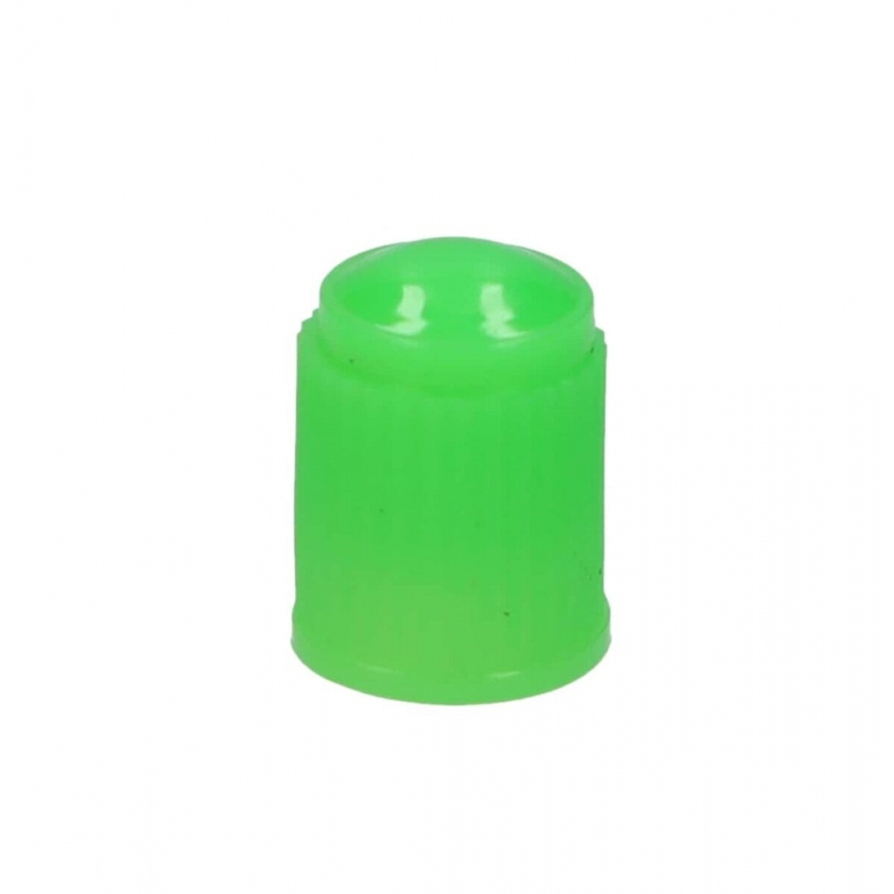 Tapones para válvula de plástico. Color verde.