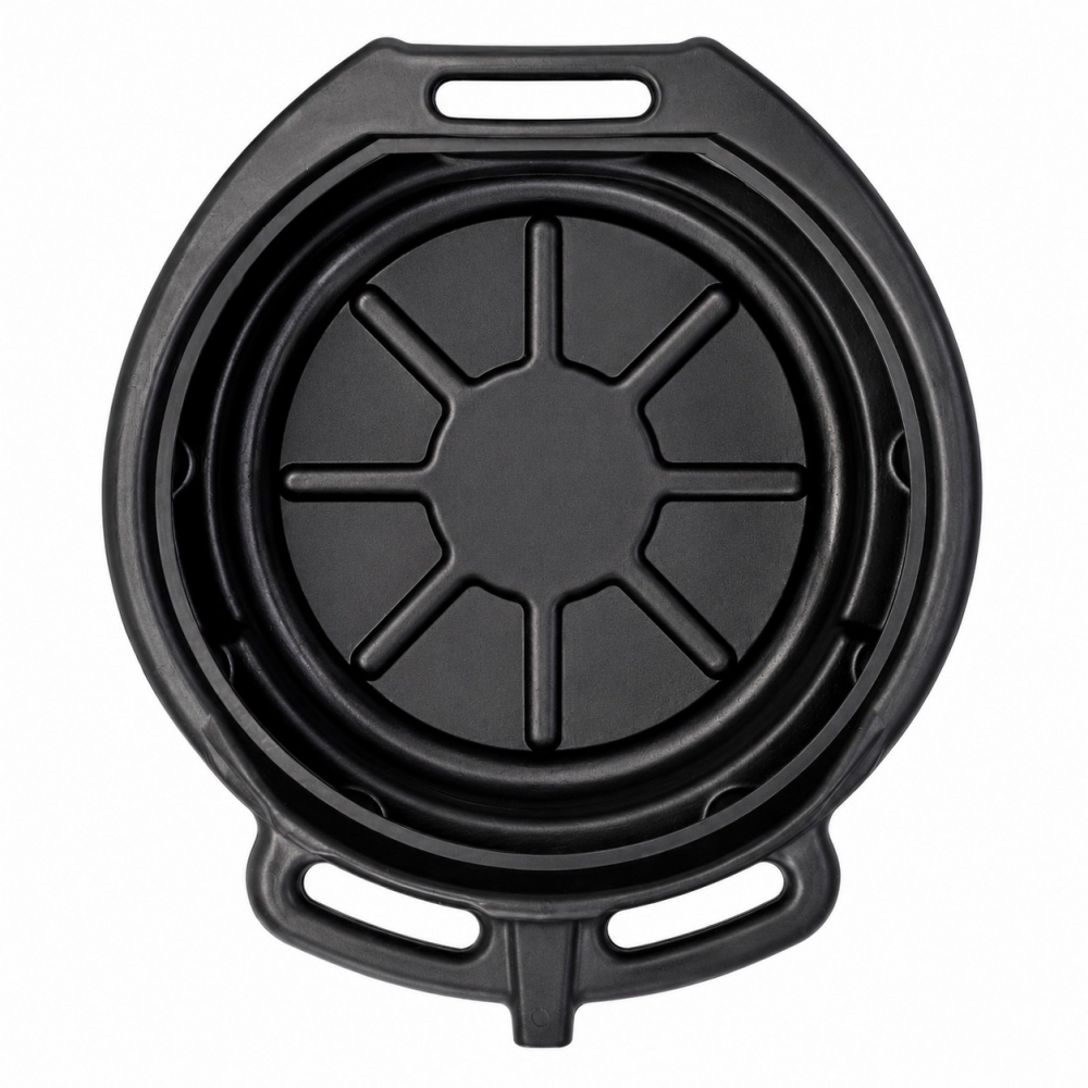 Bandeja recogedora de aceite usado de 10 litros de capacidad.