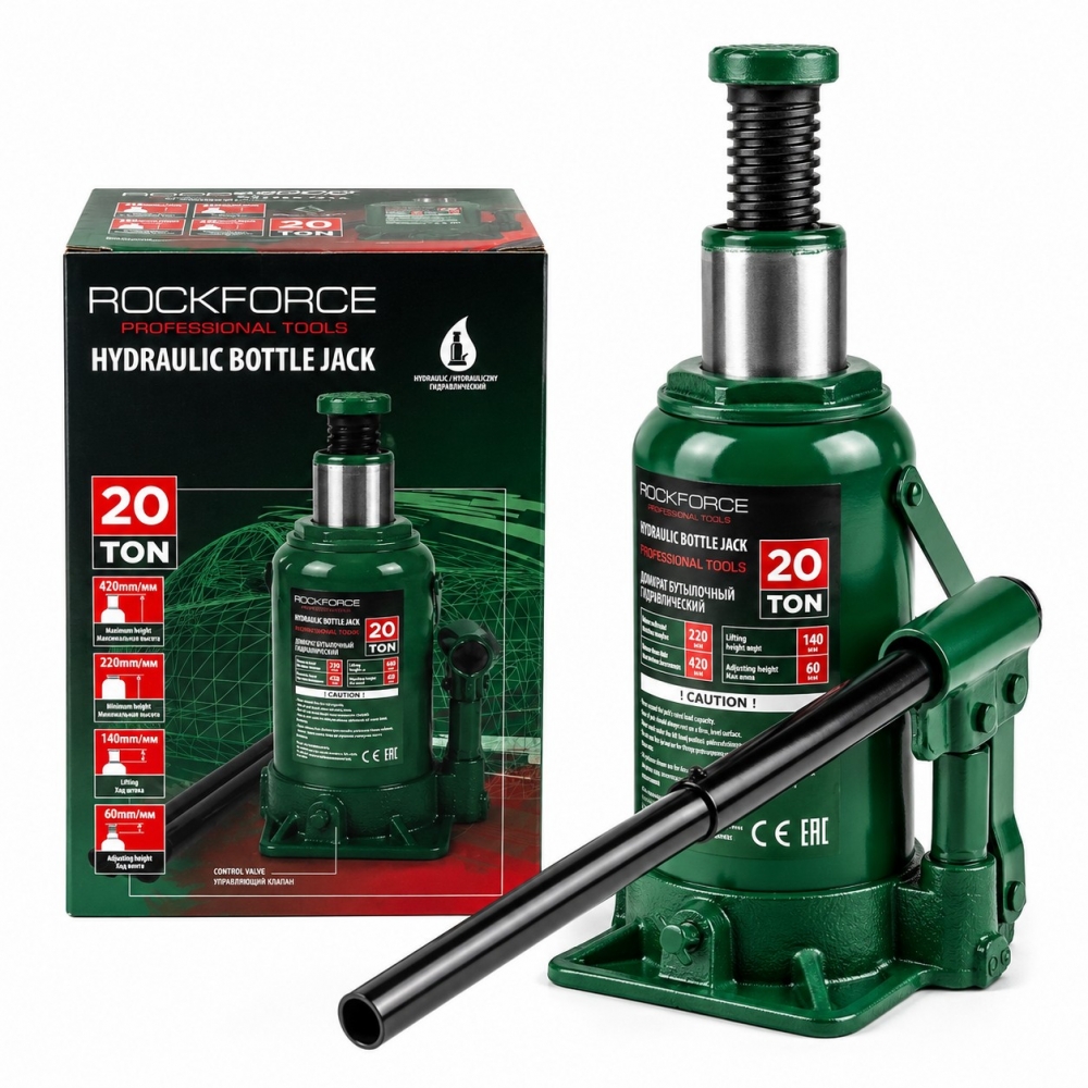Gato hidráulico de botella 20 toneladas | Rockforce Professional