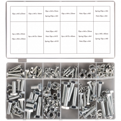 Kit de tornillos, tuercas y arandelas M4-M10 de 240 piezas en caja organizadora compartimentada