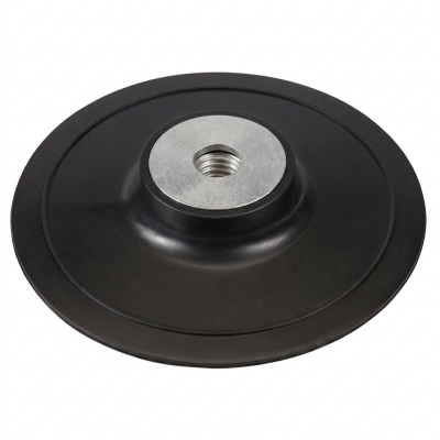 Plato soporte para discos de fibra 115 mm con rosca M14 y cuerpo negro de ABS para amoladora