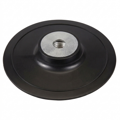Plato soporte para discos de fibra 115 mm con rosca M14 y cuerpo negro de ABS para amoladora