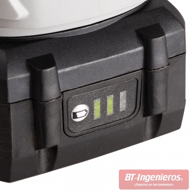 Indicador de carga de tres niveles de la batería de iones de litio de 21 V y 4,0 Ah.