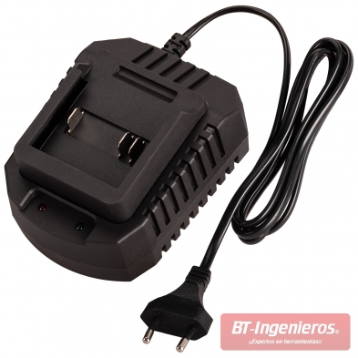 Cargador para batería de 21 V incluido con la pistola de impacto profesional.