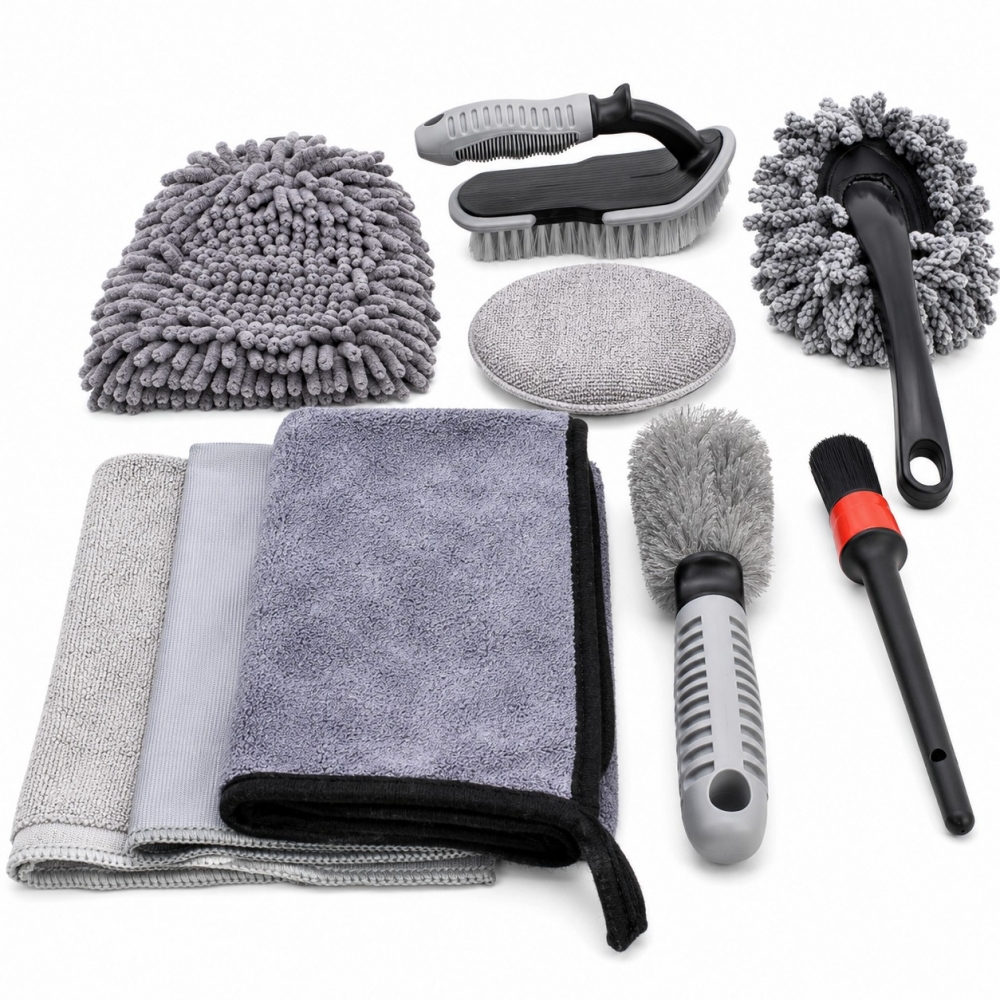 Kit de Limpieza & Lavado de vehículos 9 Piezas | Interior y Exterior