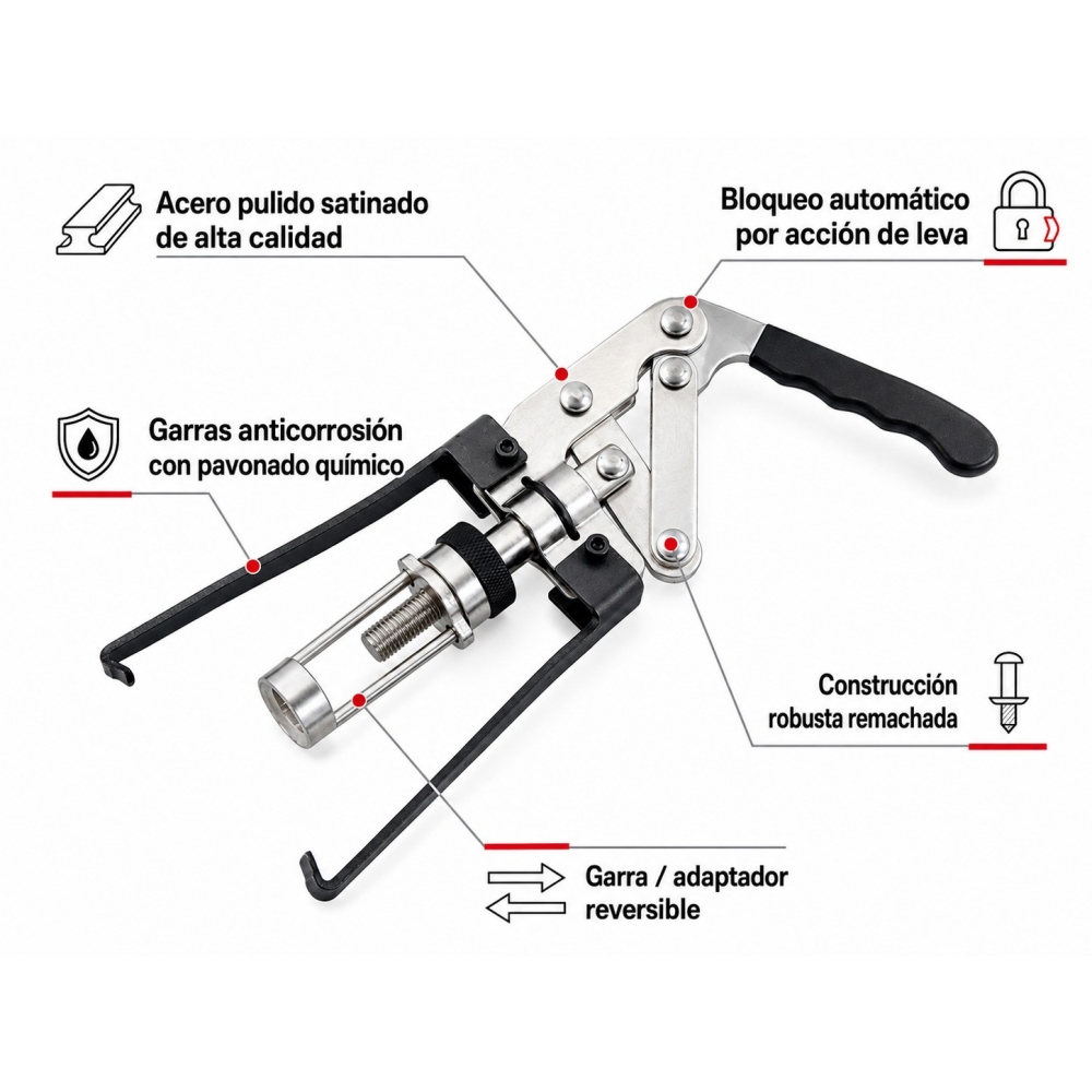 Partes del Compresor de Muelles de Válvula con Bloqueo por Leva.