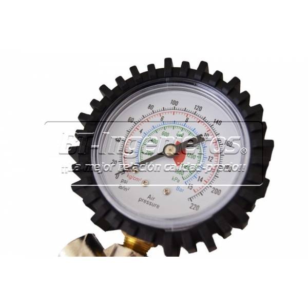 Medidor de presión profesional 2 en 1 de desinflador de neumáticos rápido  de 75 psi, kit de aire rápido para todo terreno con portabrocas especiales