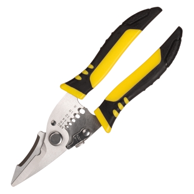 Alicate cortacables y pelacables AWG 8-16 con cuchilla lateral de 19,5 cm