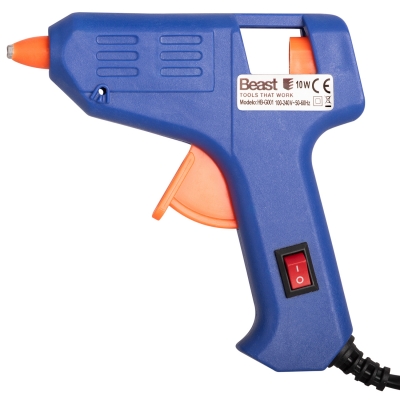 Pistola de cola termofusible 10 W para barras de 0,8 cm con interruptor