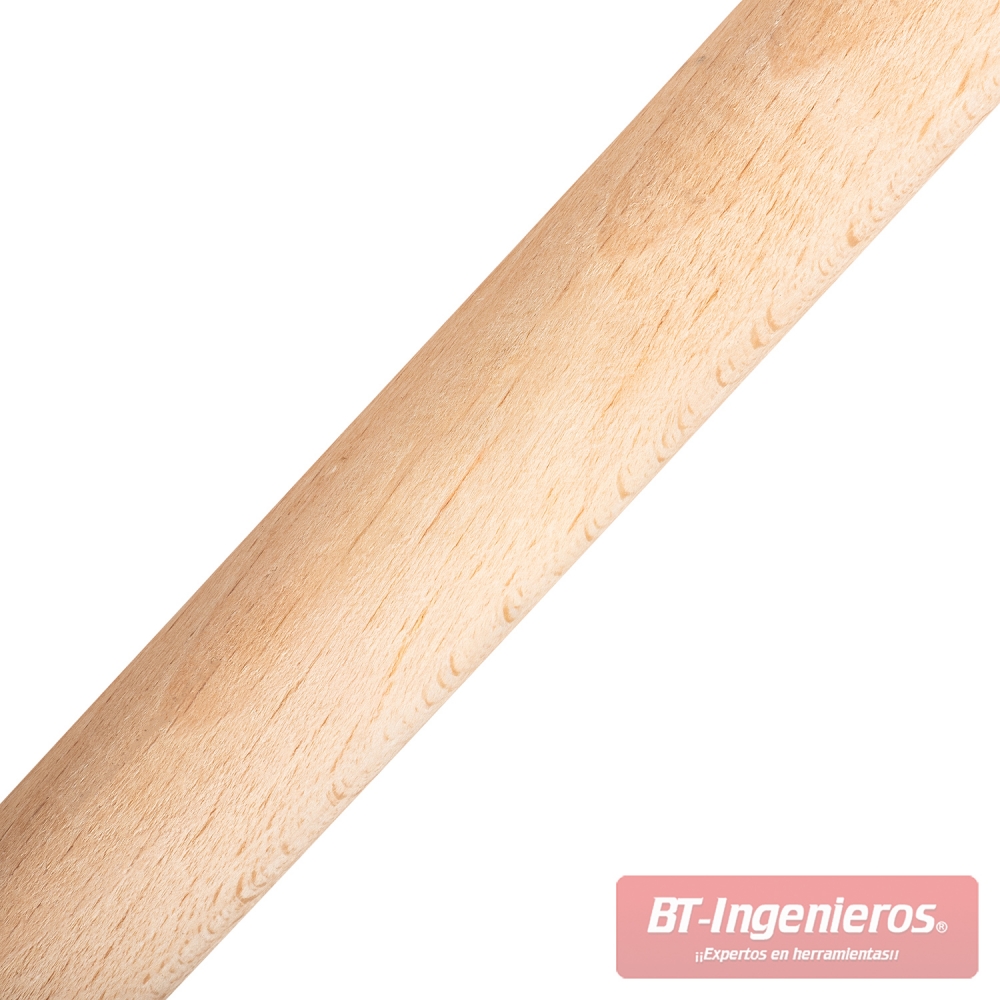 Detalle de la superficie de un mango de madera Ø2,2 cm para escoba