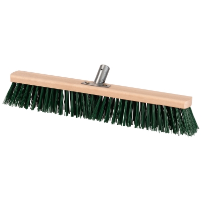 Cepillo de barrer 50 cm con base de madera, cerdas sintéticas y casquillo metálico