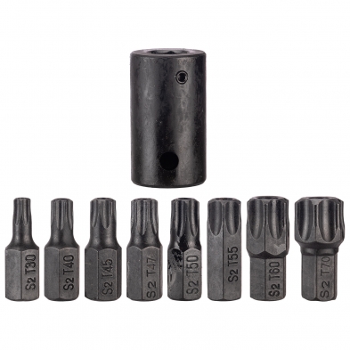 Puntas TORX de seguridad T30-T70 con portapuntas 1/2