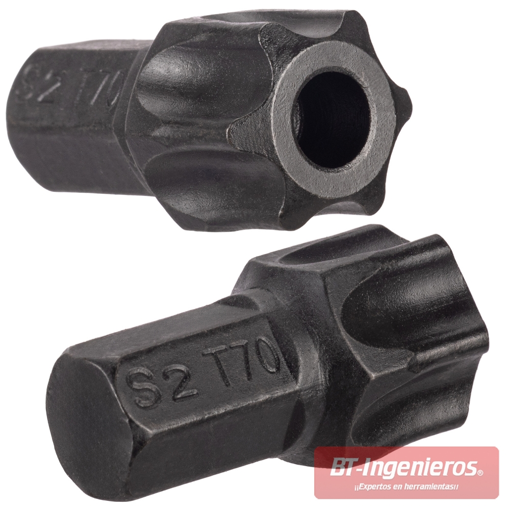Detalle punta TORX seguridad T70 con orificio central