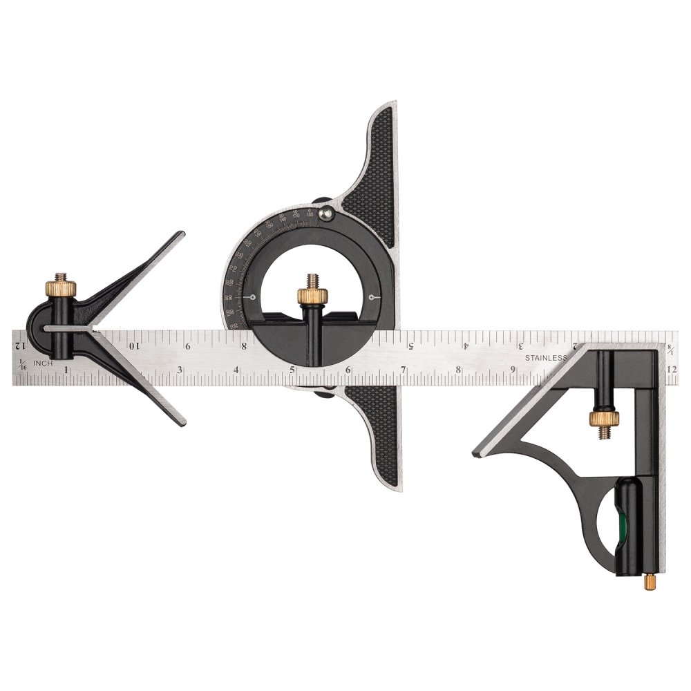 Escuadra combinada 30,48 cm con transportador y centrador