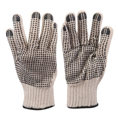 Guantes de trabajo con puntos de PVC doble cara talla 9 (L)