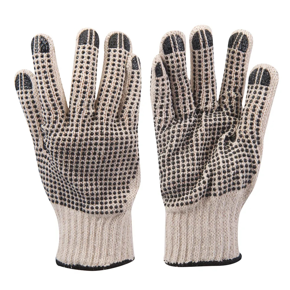 Guantes de trabajo con puntos de PVC doble cara talla 9 (L)