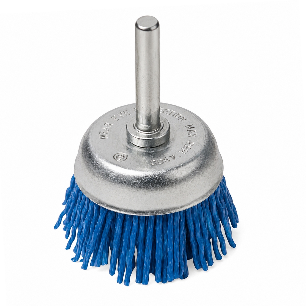 Cepillo abrasivo de nylon de copa 5 cm grano fino