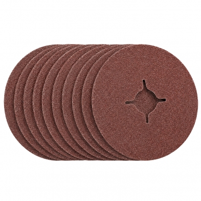 Pack 10 discos de fibra 11,5 cm grano 60 para amoladora