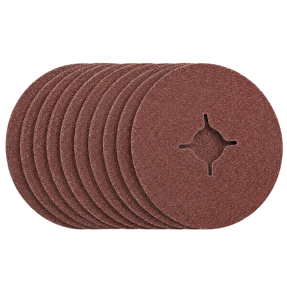 Pack 10 discos de fibra 11,5 cm grano 60 para amoladora