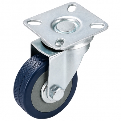 Rueda giratoria de goma 5 cm no marcante 50 kg con placa