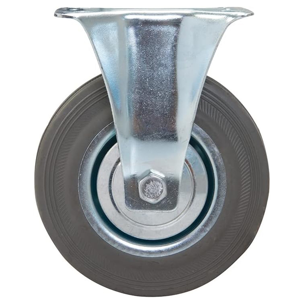 Rueda fija de goma 12,5 cm 100 kg para carro