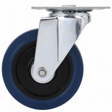 Rueda giratoria de goma 10 cm 140 kg con placa