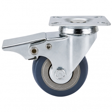 Rueda giratoria de goma con freno 5 cm 50 kg